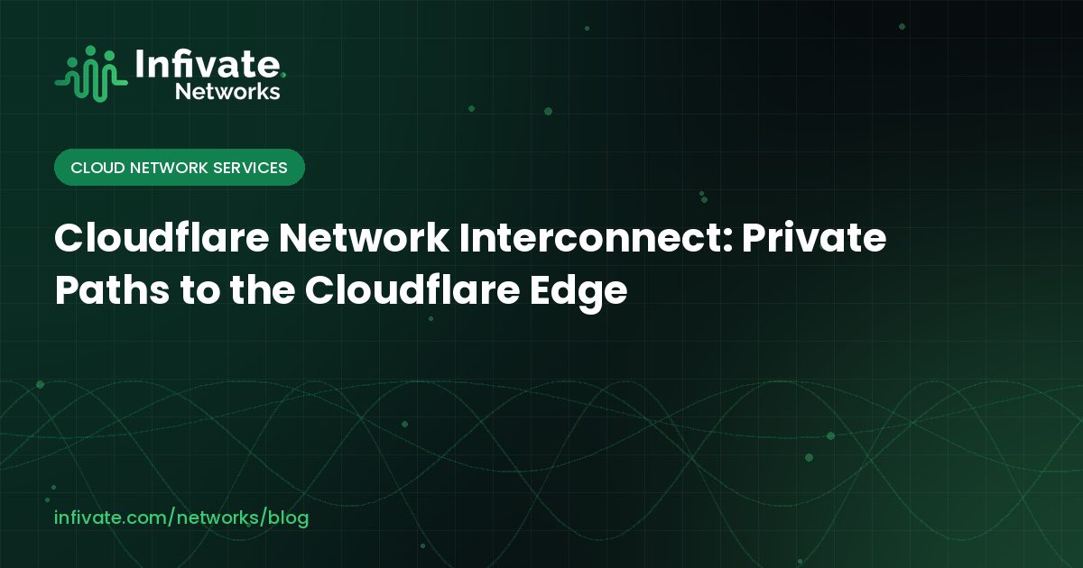 Cloudflare Network Interconnect: Private Paths to the Cloudflare Edge